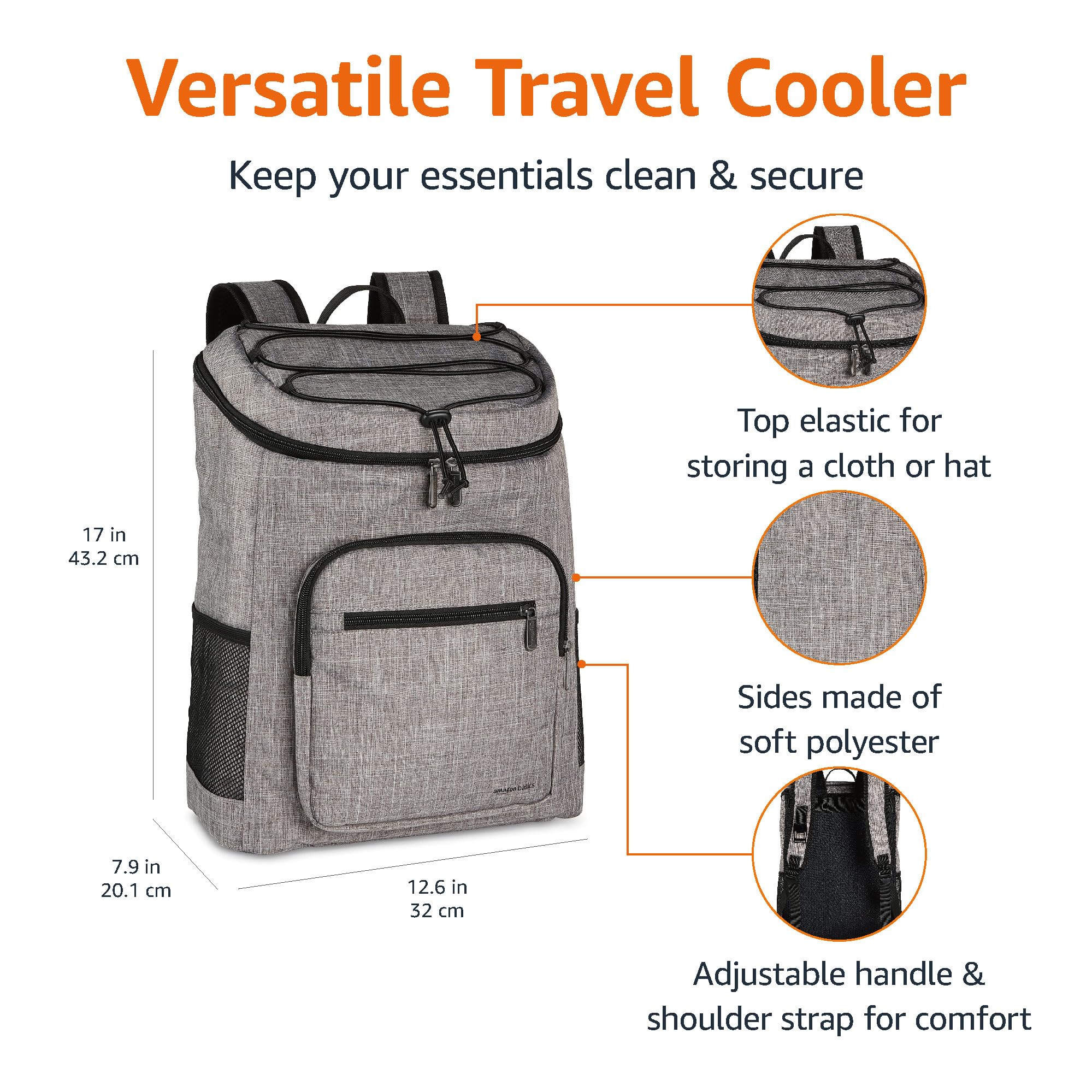 Foto 4 pulgar | Enfriador De Mochilas Amazon Basics Impermeable Con Capacidad Para 30 Latas - Venta Internacional.