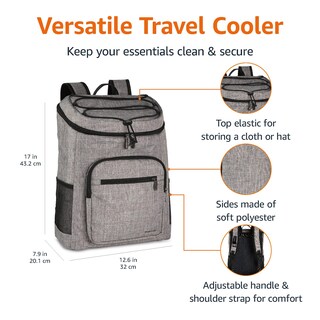 Foto 3 | Enfriador De Mochilas Amazon Basics Impermeable Con Capacidad Para 30 Latas - Venta Internacional.
