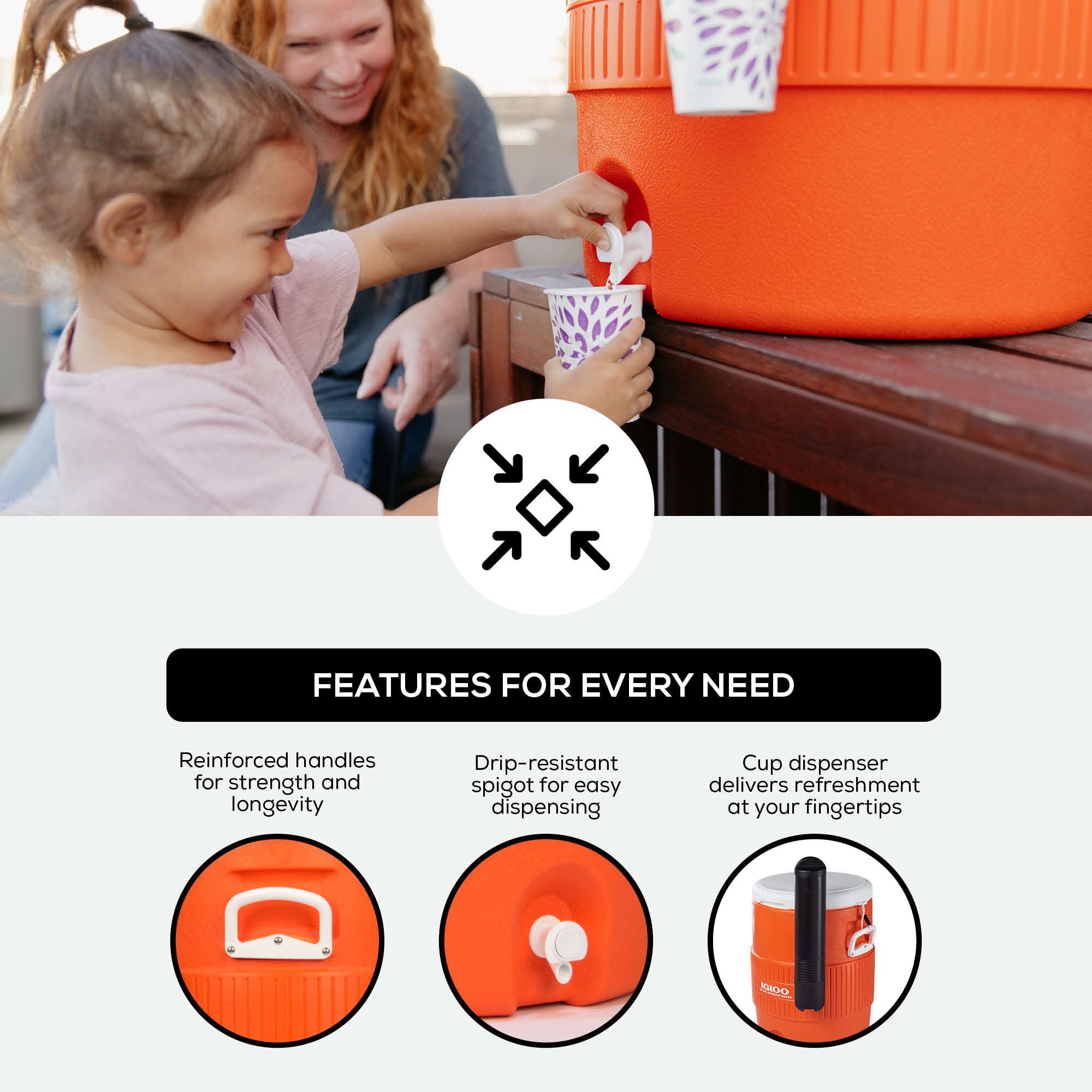 Foto 4 pulgar | Dispensador De Agua Portátil Cooler Igloo Sports De 10 Galones, Color Naranja - Venta Internacional.