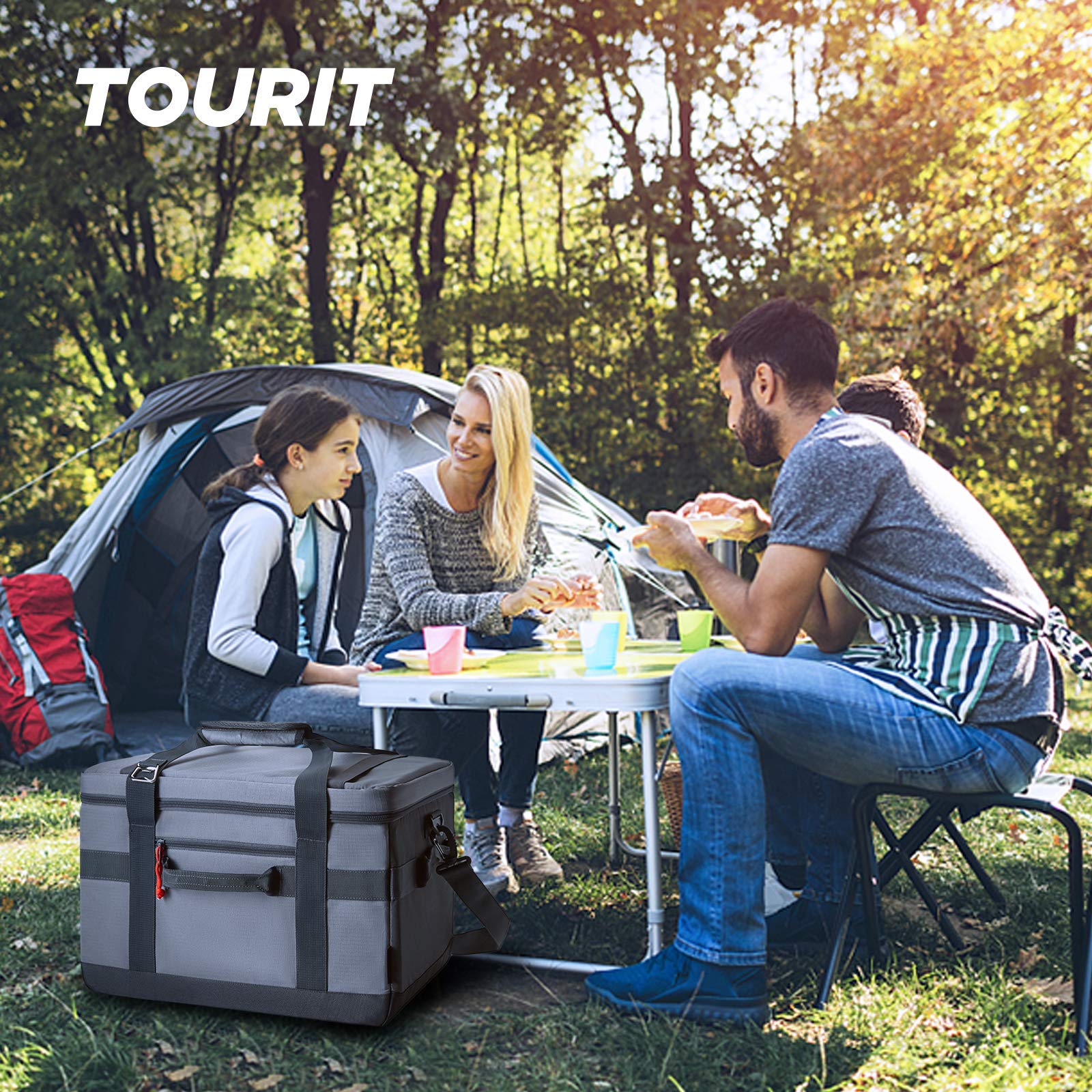 Foto 7 pulgar | Bolsa Térmica Tourit De 32 Litros Con Aislamiento, 48 Latas, Para Pícnic En La Playa, Gris - Venta Internacional.