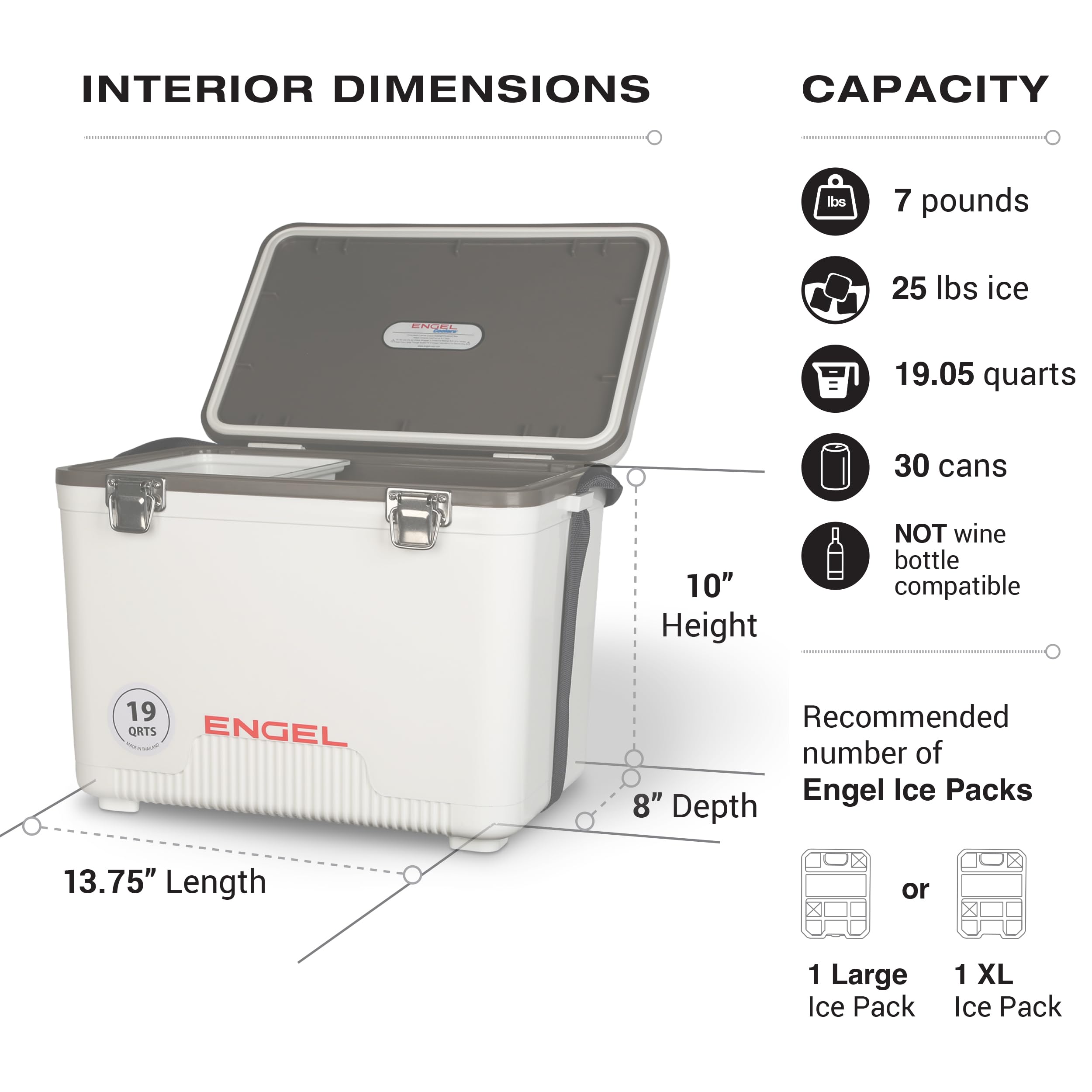 Foto 3 | Caja Seca Hermética Cooler Engel Uc19 De 19 Cuartos De Galón, A Prueba De Fugas, Plateada - Venta Internacional.