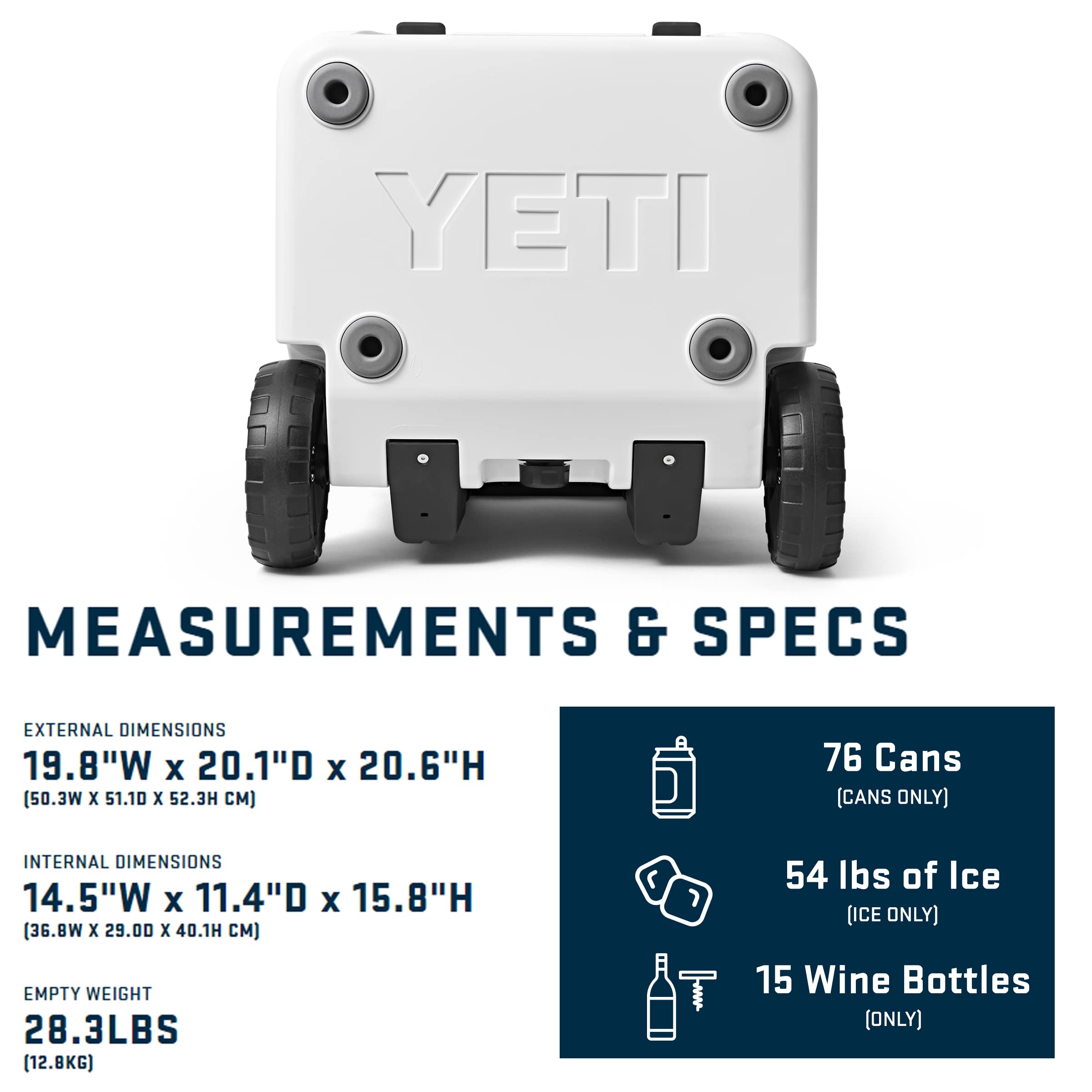 Foto 5 pulgar | Cooler Yeti Roadie De 48 Ruedas Con Mango Retráctil  Color Blanco - Venta Internacional.