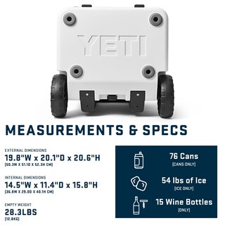 Foto 4 | Cooler Yeti Roadie De 48 Ruedas Con Mango Retráctil Color Blanco - Venta Internacional.