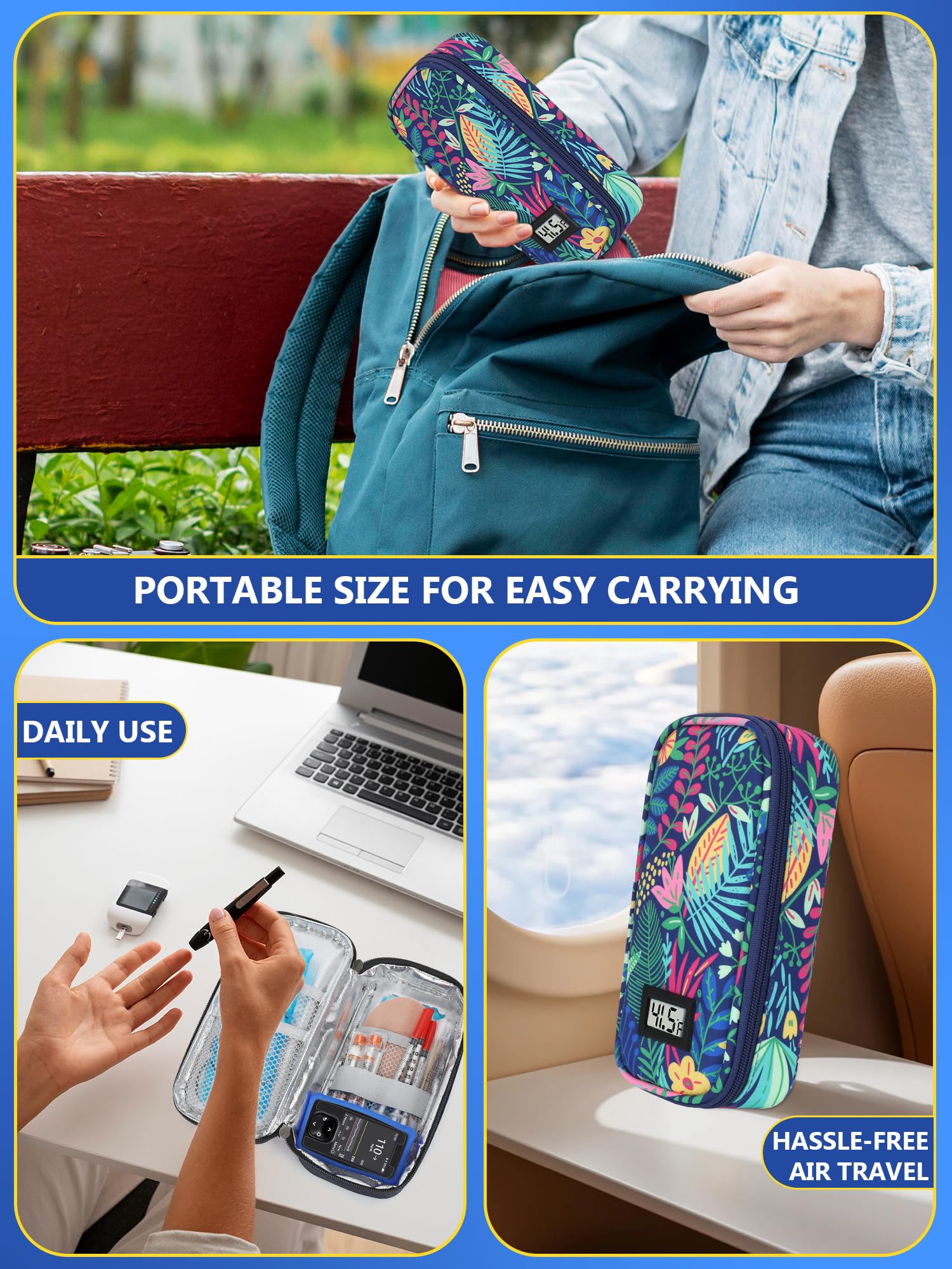 Foto 7 | Estuche De Viaje Para Enfriador De Insulina Youshares Con Pantalla De Temperatura - Venta Internacional.