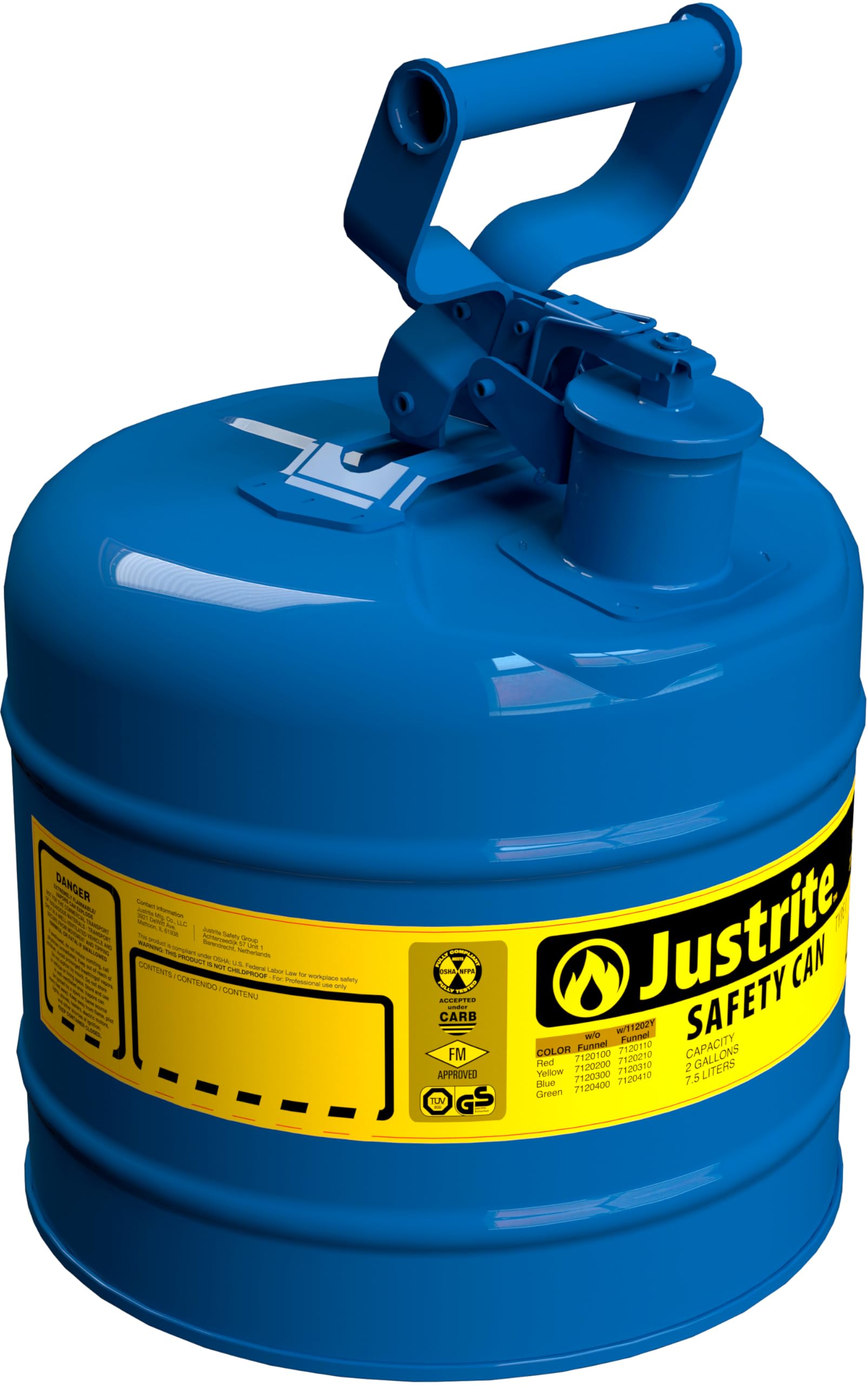 Safety Can Justrite 7120300  Color Azul  Para Queroseno  7 6 L  Color Azul - Venta Internacional.