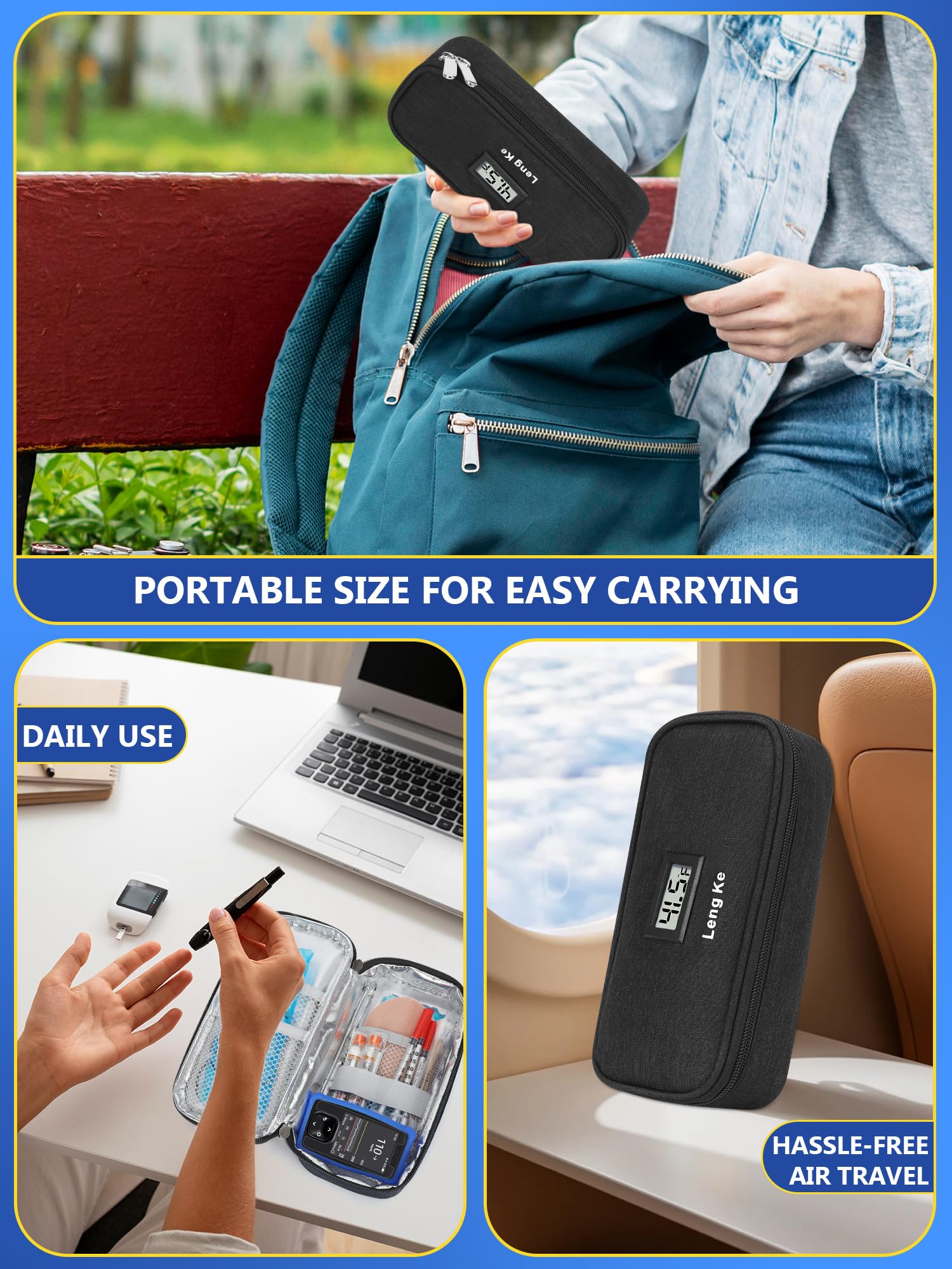 Foto 7 | Estuche De Viaje Para Enfriador De Insulina Youshares Con Pantalla De Temperatura - Venta Internacional.
