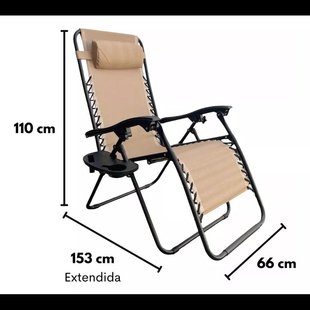 Foto 2 | Silla Camastro Reclinable para Jardin Playa