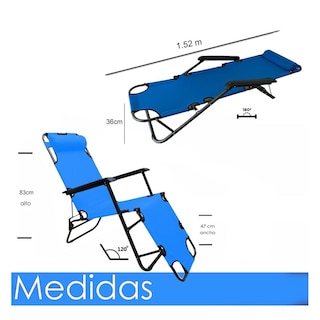 Foto 5 | Silla Plegable Tipo Camastro Reclinable Playa Jardin Alberca