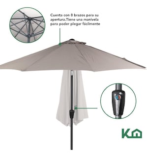 Foto 6 | Sombrilla Para Jardín KingsHouse Playa Con Ángulo Inclinación 2 Piezas
