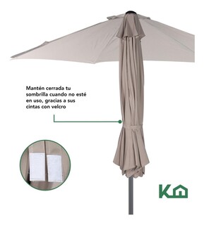 Foto 7 | Sombrilla Para Jardín KingsHouse Playa Con Ángulo Inclinación 2 Piezas