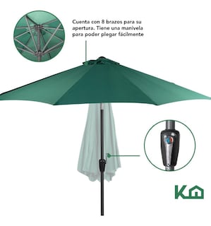 Foto 6 | Sombrilla Para Jardín KingsHouse 2.70m Angulo De Inclinación Kit 4 Pzas