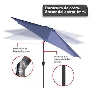 Foto 2 | 2 Sombrilla Plegable 3 Mts Para Jardin Playa Camp Exterior.