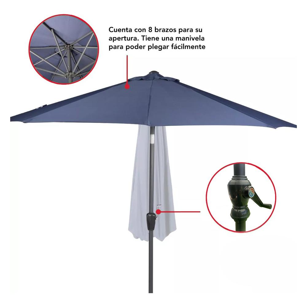 Foto 5 pulgar | 2 Sombrilla Plegable 3 Mts Para Jardin Playa Camp Exterior.