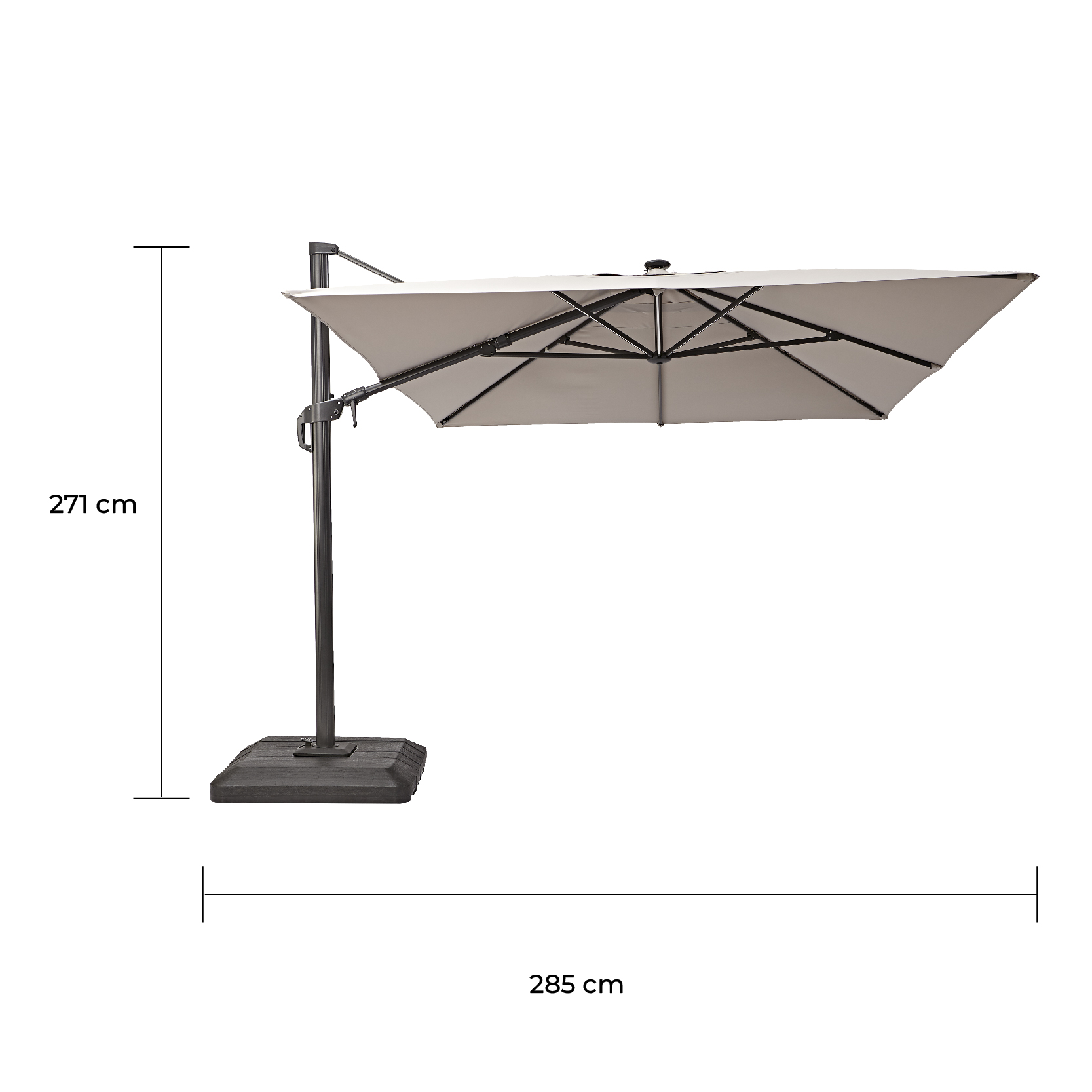 Foto 8 | Sombrilla Lateral 2.8m Con Luz Led Naterial, Modelo Sonora Ii