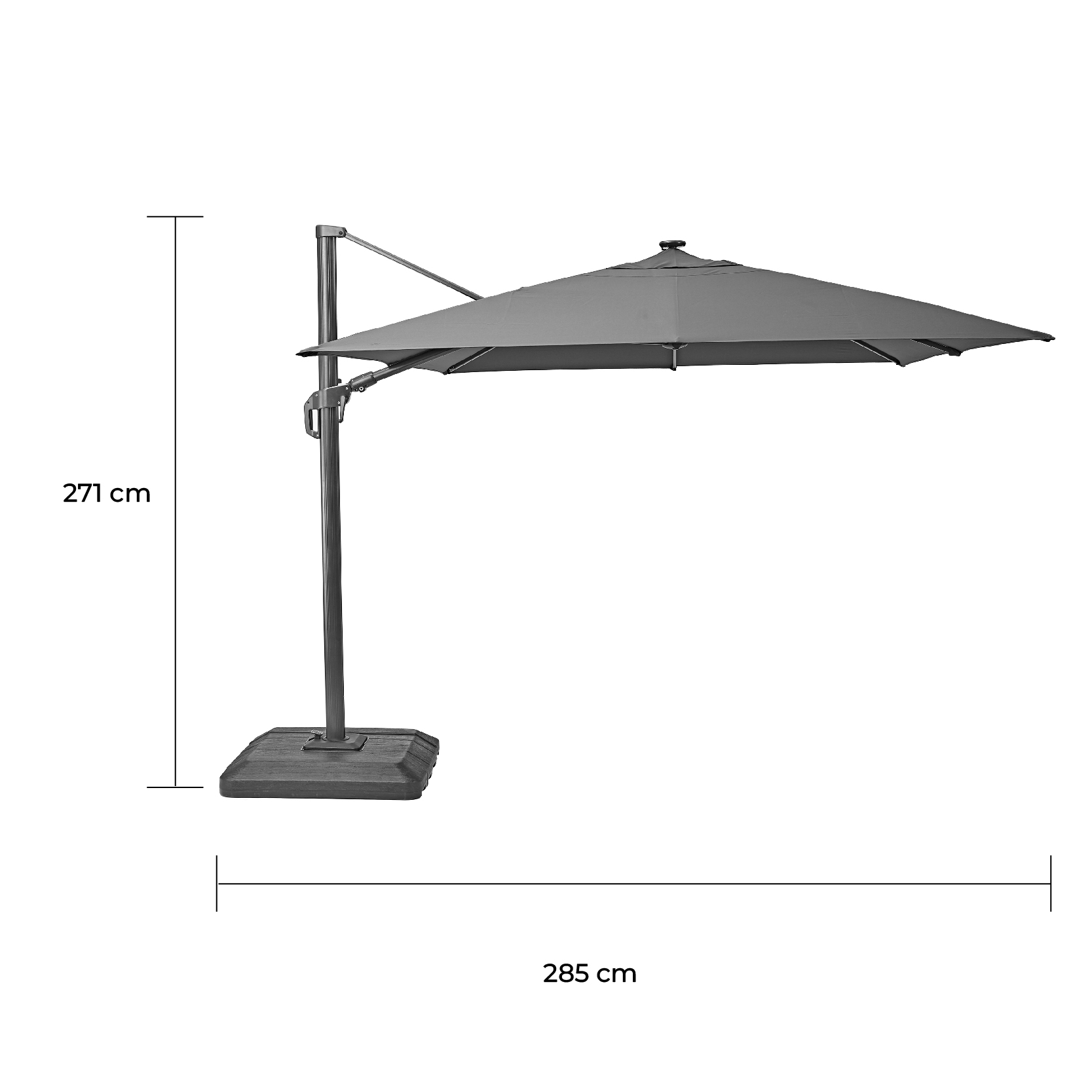 Foto 9 pulgar | Sombrilla Lateral 2.8m Con Luz Led Naterial, Modelo Sonora Ii