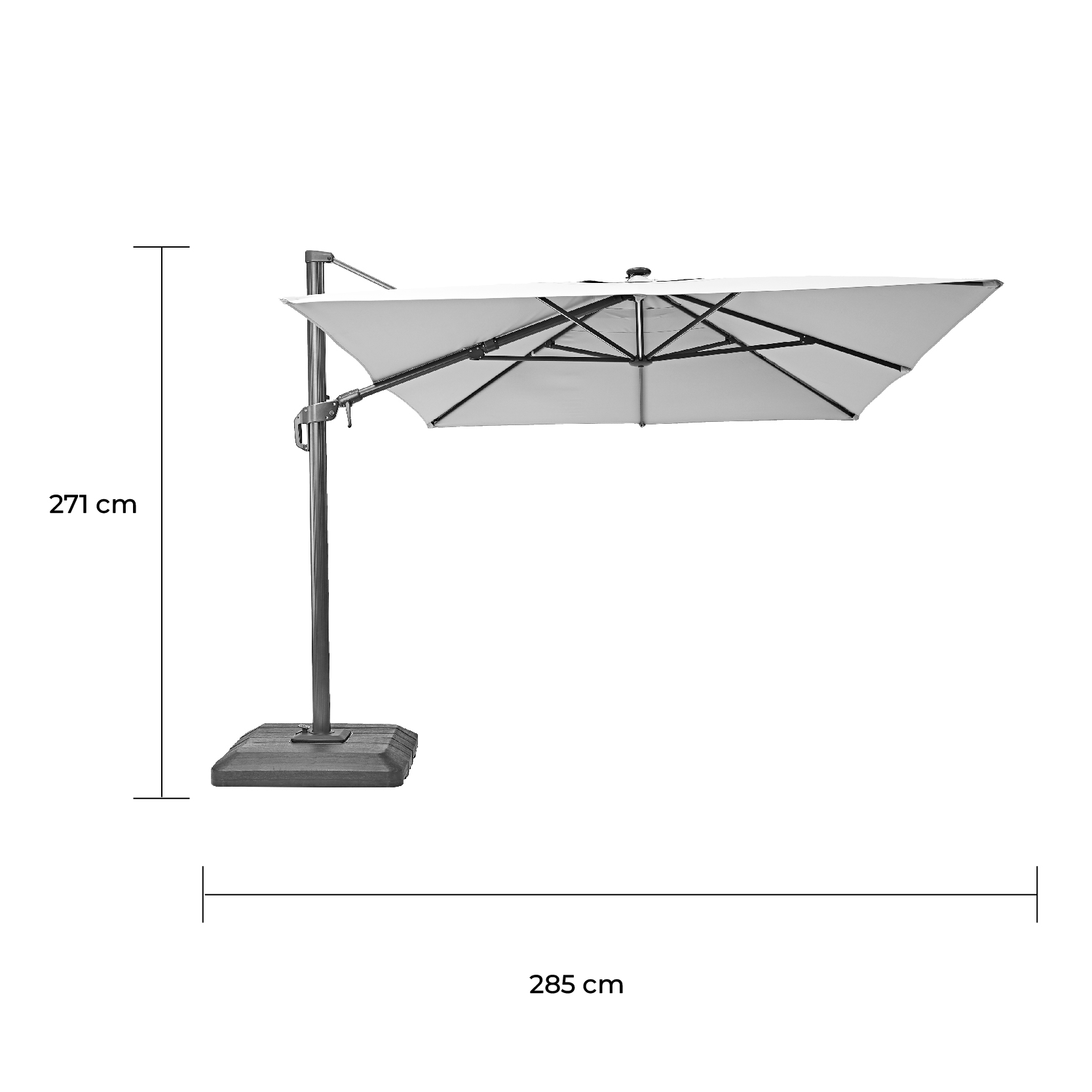 Foto 8 | Sombrilla Lateral 2.8m Con Luz Led Naterial, Modelo Sonora Ii