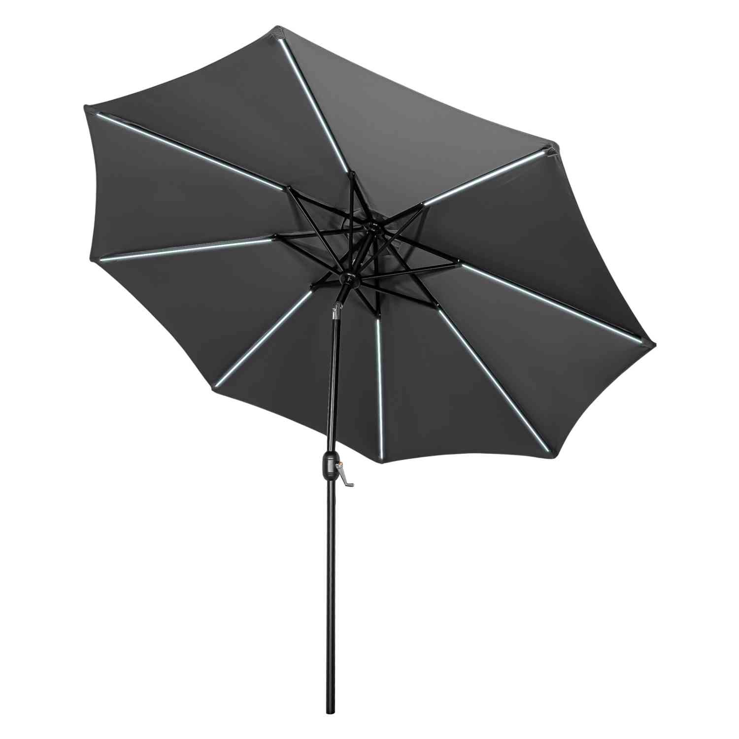 Foto 2 pulgar | Sombrilla 2.63m Luz Led Jardin Exterior Patio Playa Terraza Gris Jardimex