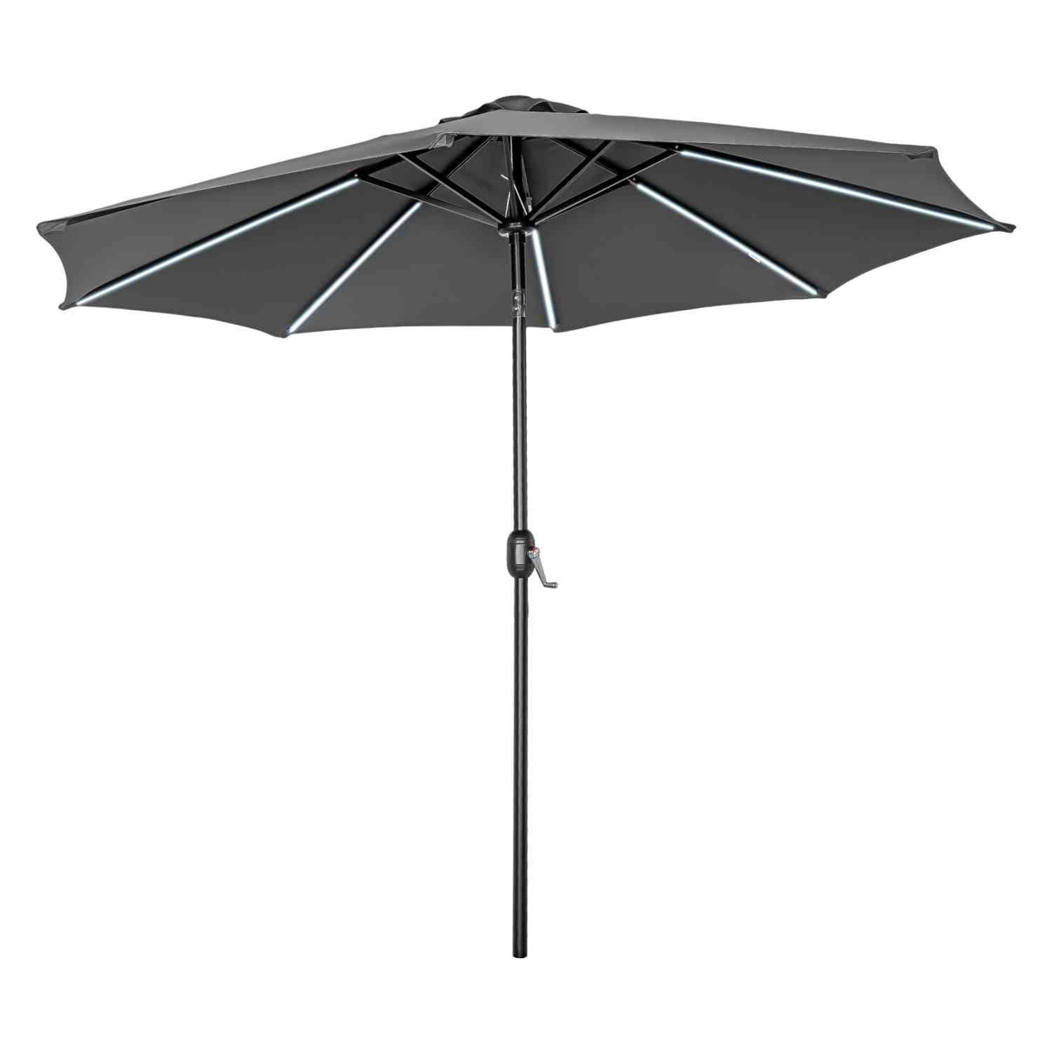 Foto 3 pulgar | Sombrilla 2.63m Luz Led Jardin Exterior Patio Playa Terraza Gris Jardimex