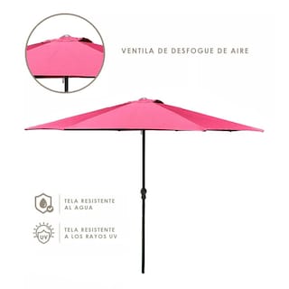 Foto 3 | 4 Sombrillas Jardín Playa De 2.1m Con Inclinación Y Manivela