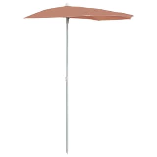 Foto 1 | Sombrilla De Jardín Vidaxl Semicircular De Poliéster Naranja Terracota - Venta Internacional.