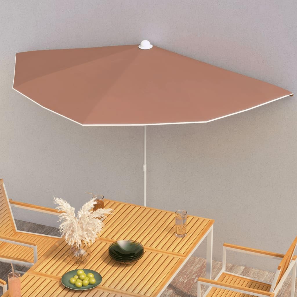 Foto 4 pulgar | Sombrilla De Jardín Vidaxl Semicircular De Poliéster Naranja Terracota - Venta Internacional.