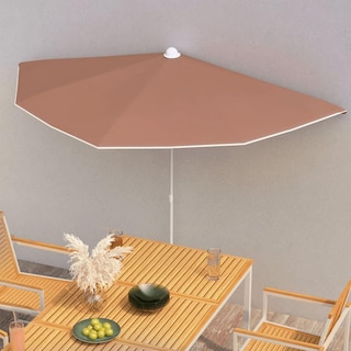 Foto 3 | Sombrilla De Jardín Vidaxl Semicircular De Poliéster Naranja Terracota - Venta Internacional.