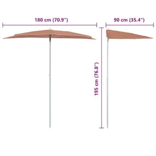 Foto 4 | Sombrilla De Jardín Vidaxl Semicircular De Poliéster Naranja Terracota - Venta Internacional.