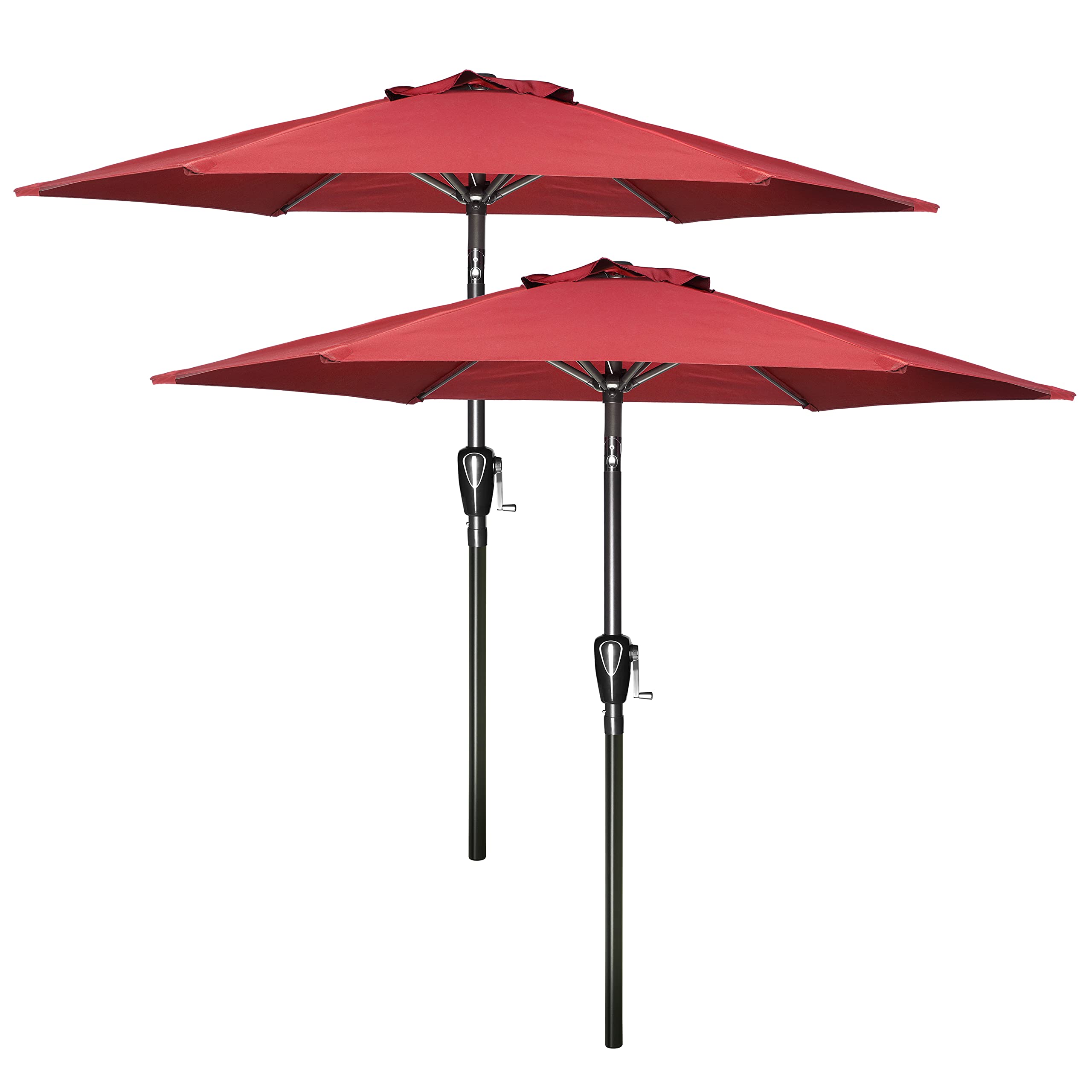 Sombrilla De Patio Simple Deluxe, Paquete De 2 Unidades, 2,3 M, Con Inclinación Y Manivela, Color Ro - Venta Interna