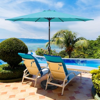 Foto 4 | Sombrilla De Patio Simple Deluxe De 2,7 M Para Exteriores Con Inclinación Y Manivela, Color Turquesa - Venta Interna
