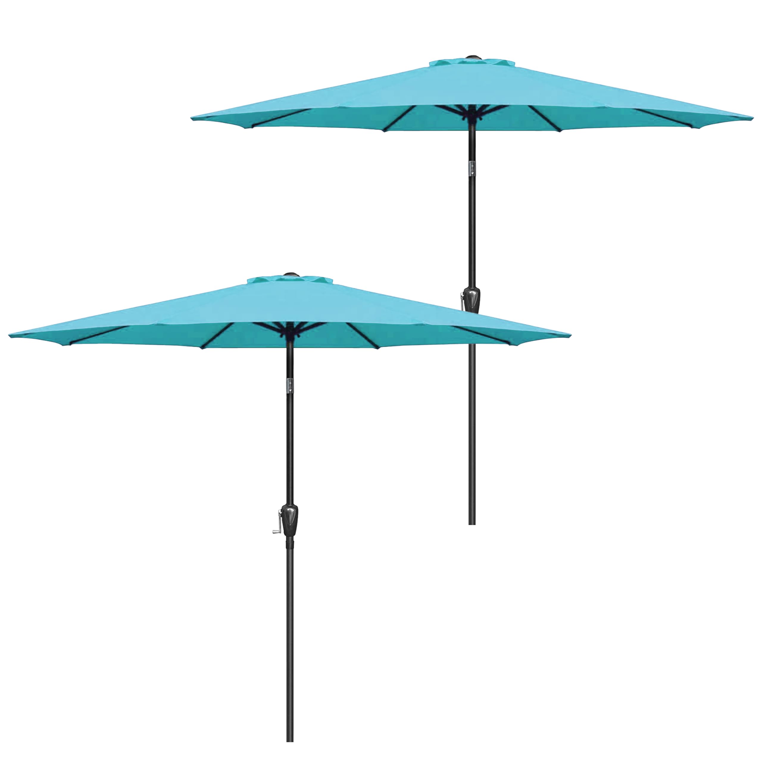 Sombrilla De Patio Exterior Simple Deluxe De 9 Pies, 2 Unidades, Color Turquesa - Venta Internacional.