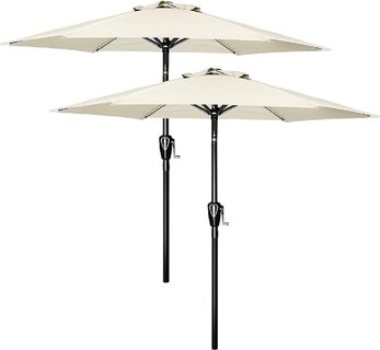 Foto 1 | Sombrilla De Patio Simple Deluxe De 9 Pies, Paquete De 2 Con 8 Varillas, Color Crema - Venta Internacional.