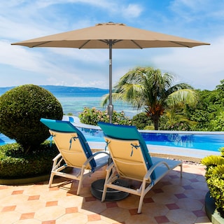 Foto 4 | Sombrilla De Patio Simple Deluxe De 2,7 M Para Exteriores Con Inclinación Y Manivela, Color Canela - Venta Internacion