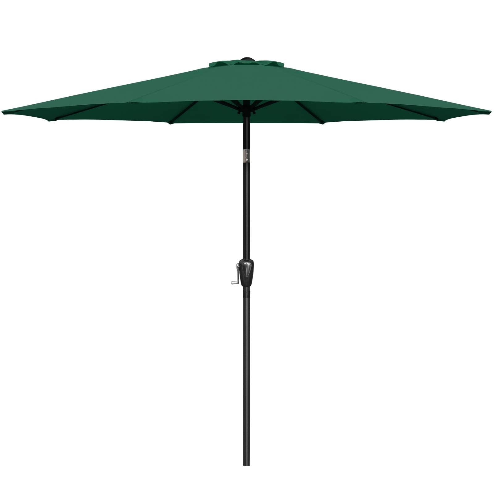 Sombrilla De Patio Simple Deluxe De 2,7 M Para Exteriores Con Inclinación Y Manivela, Color Verde - Venta Internacional