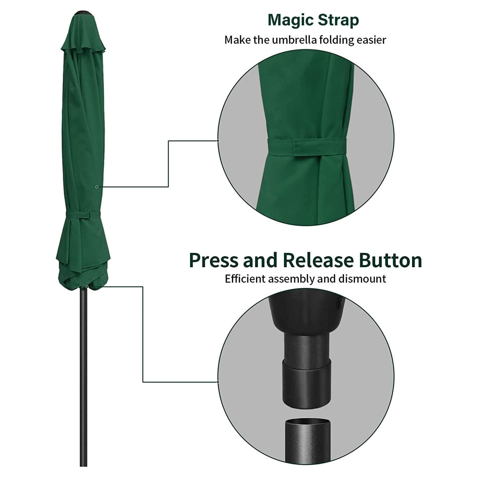 Foto 4 pulgar | Sombrilla De Patio Simple Deluxe De 2,7 M Para Exteriores Con Inclinación Y Manivela, Color Verde - Venta Internacional