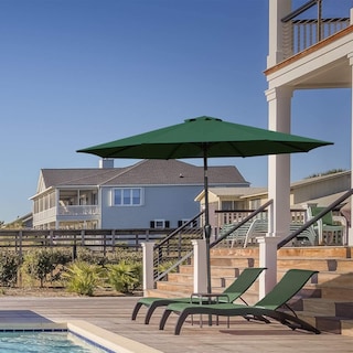 Foto 6 | Sombrilla De Patio Simple Deluxe De 2,7 M Para Exteriores Con Inclinación Y Manivela, Color Verde - Venta Internacional