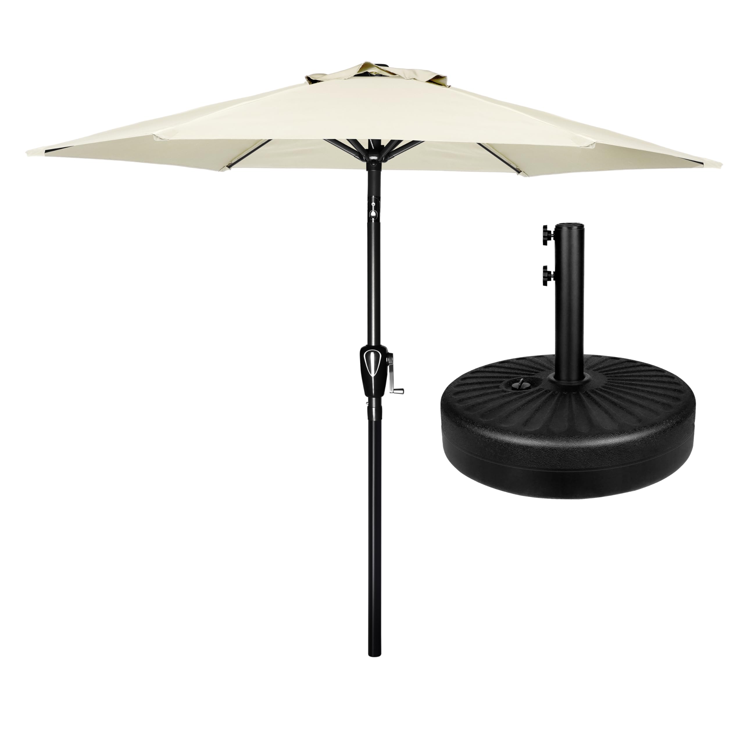 Sombrilla De Patio Simple Deluxe De 2,3 M Con Base De 22,7 Kg De Capacidad - Venta Internacional.