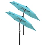 Paraguas De Patio Simple Deluxe, Paquete De 2, 2,3 M, Color Turquesa - Venta Internacional.