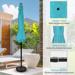 Foto 4 | Paraguas De Patio Simple Deluxe, Paquete De 2, 2,3 M, Color Turquesa - Venta Internacional.