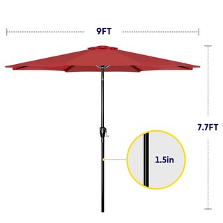 Foto 2 | Sombrilla De Patio Ipower De 9 Pies Con Inclinación, Manivela Y Tela Impermeable - Venta Internacional.
