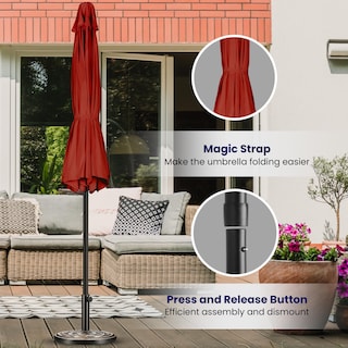 Foto 7 | Sombrilla De Patio Ipower De 9 Pies Con Inclinación, Manivela Y Tela Impermeable - Venta Internacional.