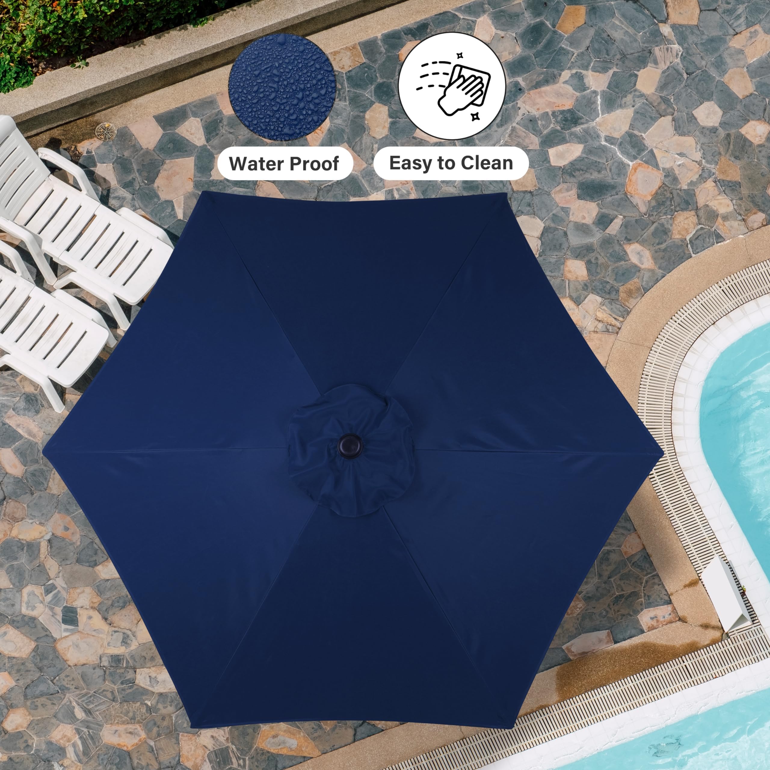 Foto 5 | Sombrilla De Patio Simple Deluxe De 7.5 Pies, Azul Oscuro (paquete De 2) - Venta Internacional.