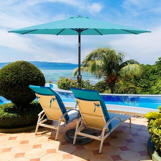 Foto 7 | Paraguas De Patio Simple Deluxe, Paquete De 2, 2,7 M Con 8 Varillas, Turquesa - Venta Internacional.