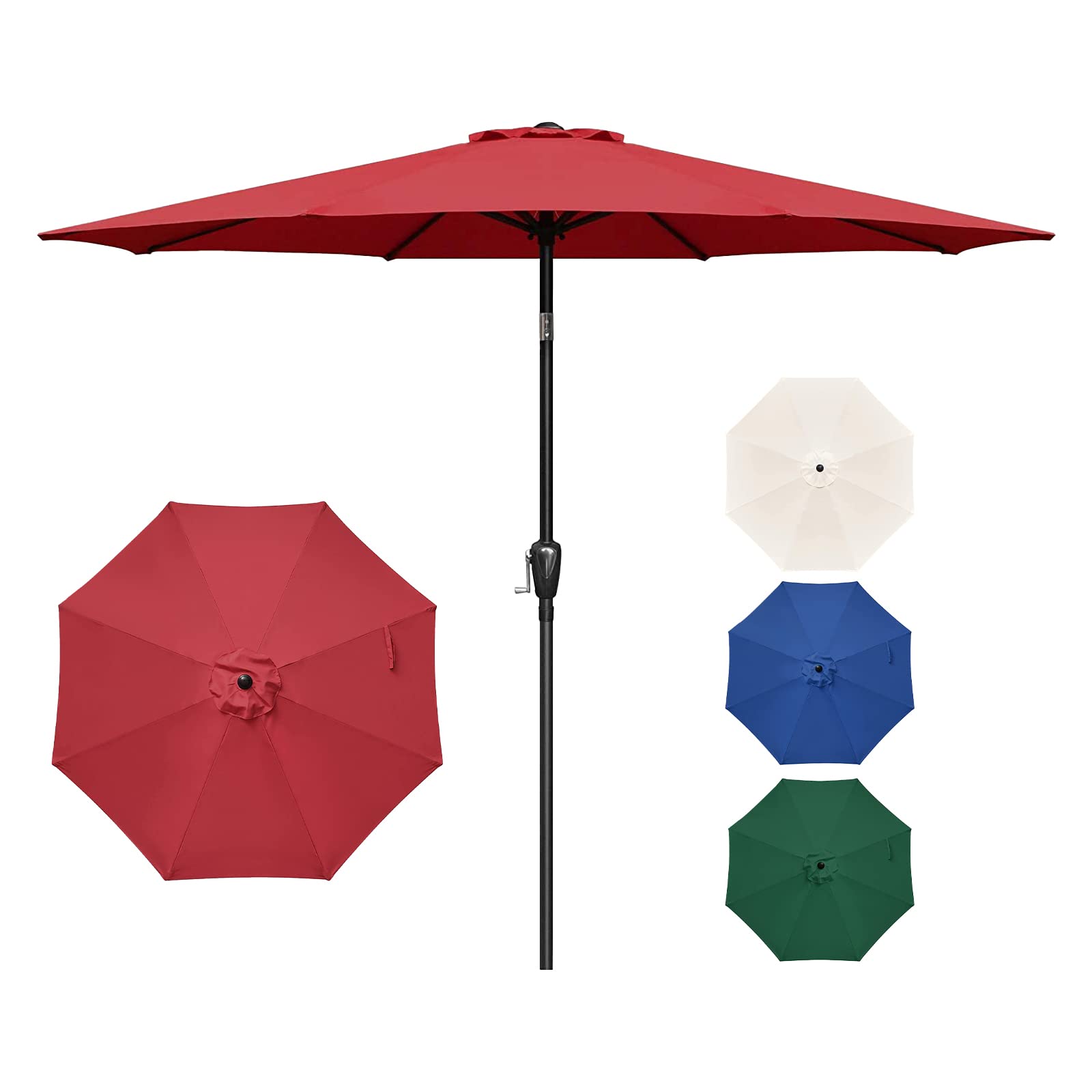 Foto 1 | Sombrilla De Patio Ipower Para Exteriores De 9 Pies Con Inclinación Y Manivela, Roja - Venta Internacional.