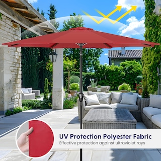 Foto 2 | Sombrilla De Patio Ipower Para Exteriores De 9 Pies Con Inclinación Y Manivela, Roja - Venta Internacional.