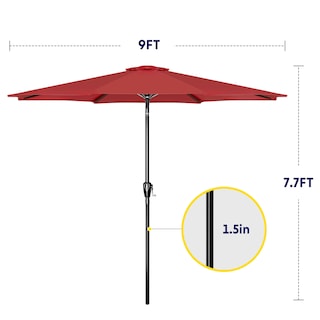 Foto 3 | Sombrilla De Patio Ipower Para Exteriores De 9 Pies Con Inclinación Y Manivela, Roja - Venta Internacional.