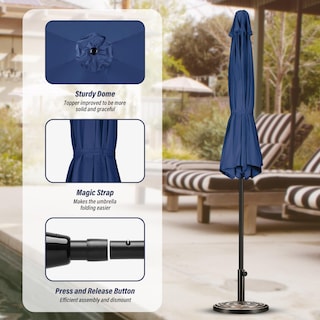 Foto 4 | Sombrilla De Patio Exterior Simple Deluxe De 10 Pies Con Inclinación Y Manivela - Venta Internacional.