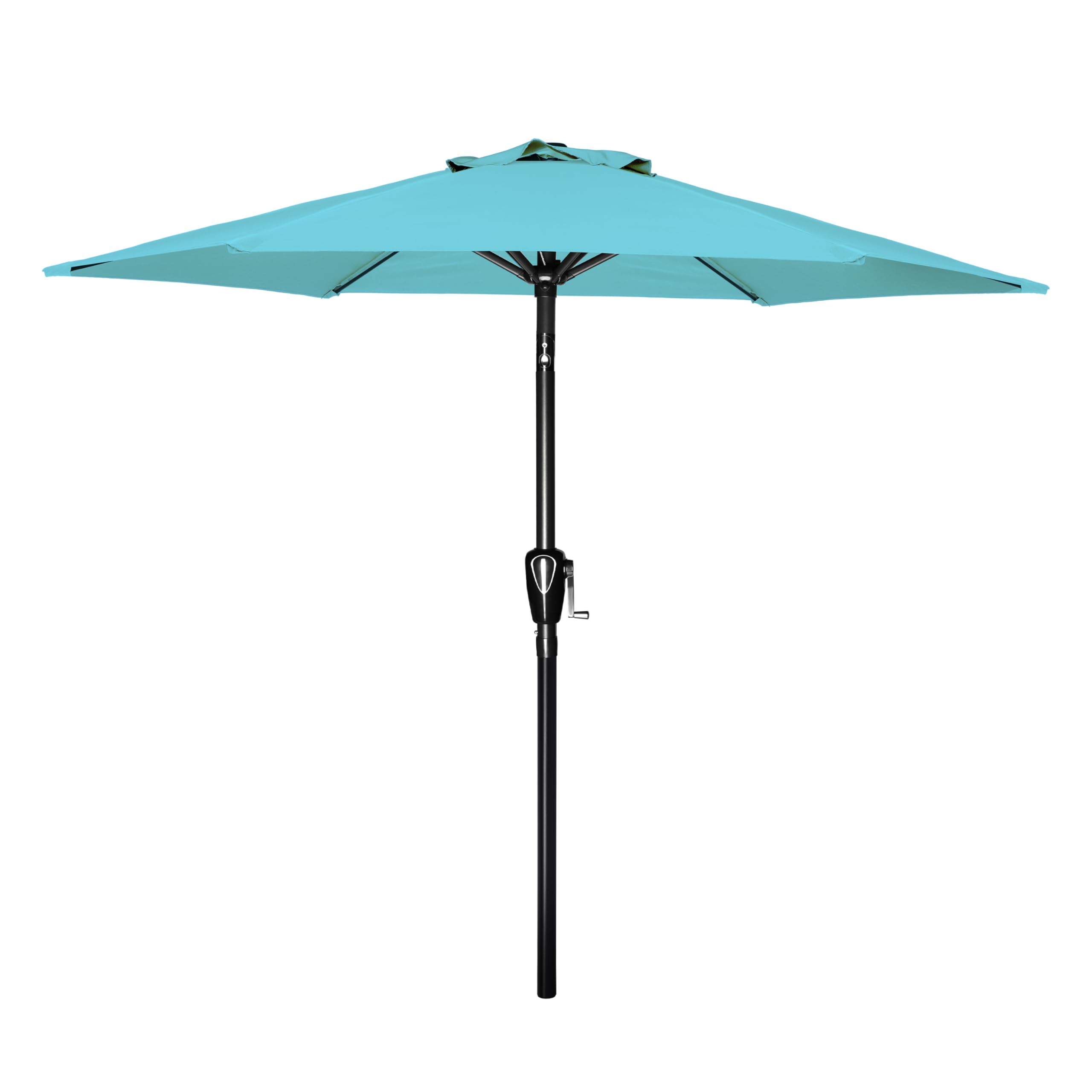 Sombrilla De Patio Simple Deluxe De 2,3 M Para Exteriores Con Inclinación Y Manivela Turq - Venta Internacional.