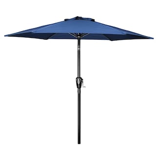 Foto 1 | Sombrilla De Patio Simple Deluxe De 2,3 M Para Exteriores Con Inclinación Y Manivela, Color Azul - Venta Internacional.