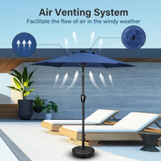 Foto 3 | Sombrilla De Patio Simple Deluxe De 2,3 M Para Exteriores Con Inclinación Y Manivela, Color Azul - Venta Internacional.