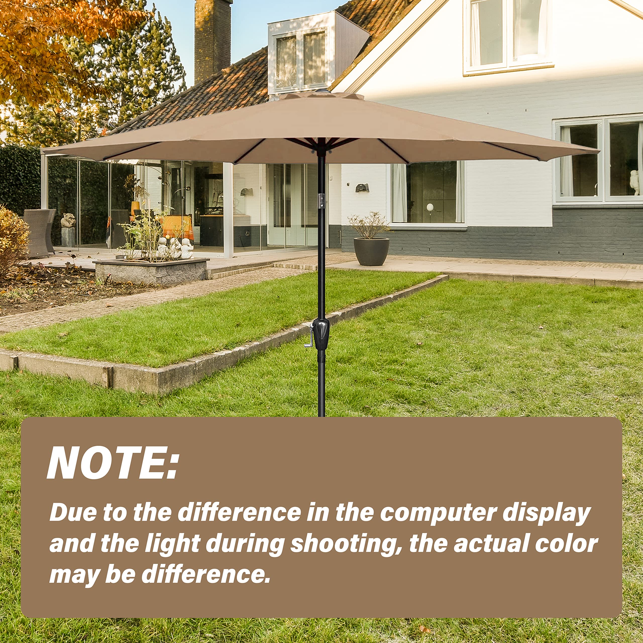Foto 4 | Toldo De Repuesto Para Sombrilla De Patio, 2,7 M, Para Exteriores, Color Canela, 8 Varillas - Venta Internacional.